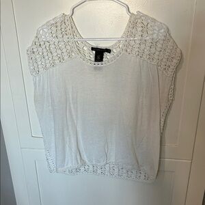 Grass Collection Cream Crochet Blouse